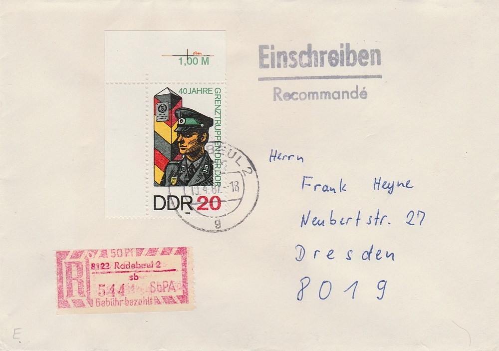 Einschreibbrief vom 10.4.87 mit EM 8122-2 E (2)