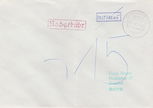 Rückumschlag mit Nachgebühr