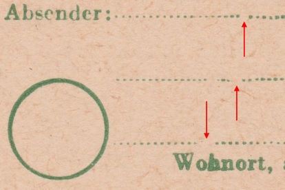 Typ G V Absenderfeld